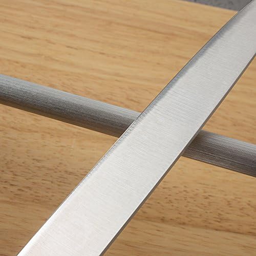 12-Inch Knife Sharpening Rod, Fine Carbon Honing Steel, Black Handle