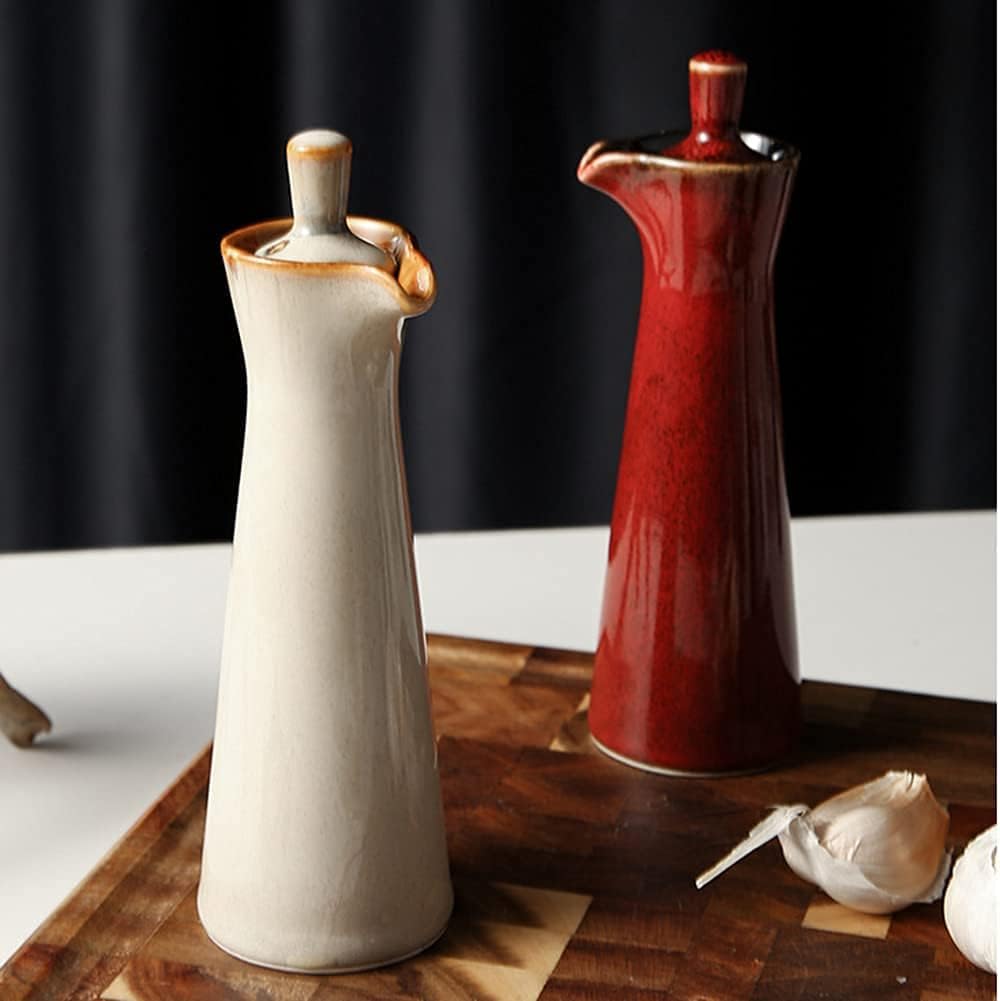 Small Ceramic Olive Oil Dispenser Bottle for Storage Of Oil, Vinegar, Soy Sauce, 120ml / 4oz - Blue