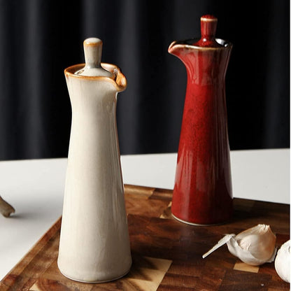 Small Ceramic Olive Oil Dispenser Bottle for Storage Of Oil, Vinegar, Soy Sauce, 120ml / 4oz - Blue