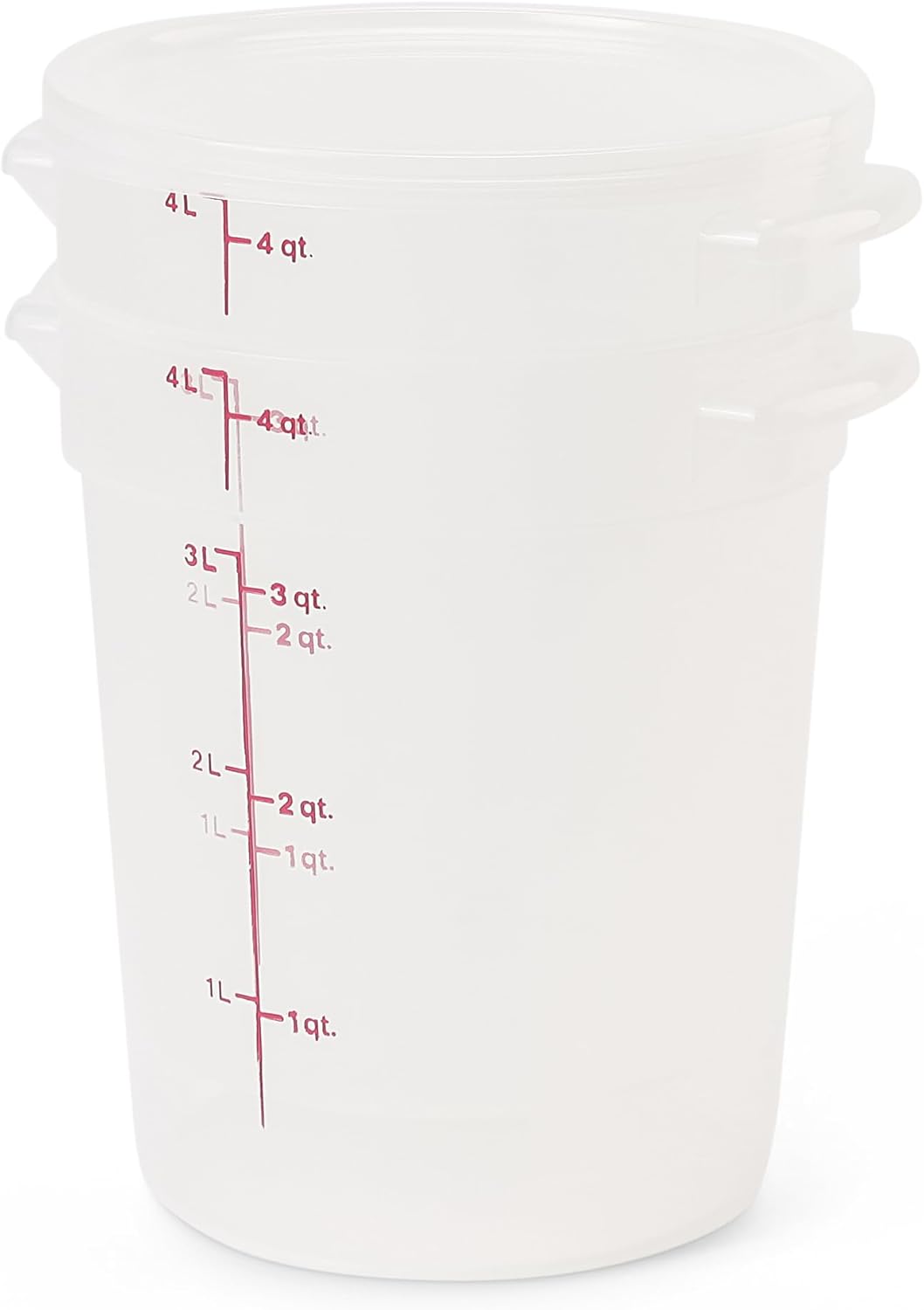 Cambro Food Storage Containers with Lids (BPA-Free) - 4 Quart - Food Grade Buckets with Lids (4 Pack) - For Dough Proofing and Brining (Translucent)