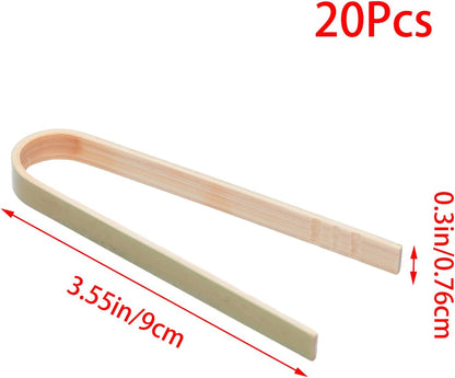 20 Pieces 9cm Bamboo Charcuterie Tongs Set