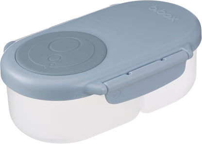 b.box Snack Box 2-Pack - Leak Proof Mini Bento Box for Kids & Toddlers, 2 Compartment Snack Containers for Kids, Dishwasher Safe, BPA-Free, PFAS-Free, Ages 4mo+, 1 3/4 Cup Each (Strawberry + Lilac)