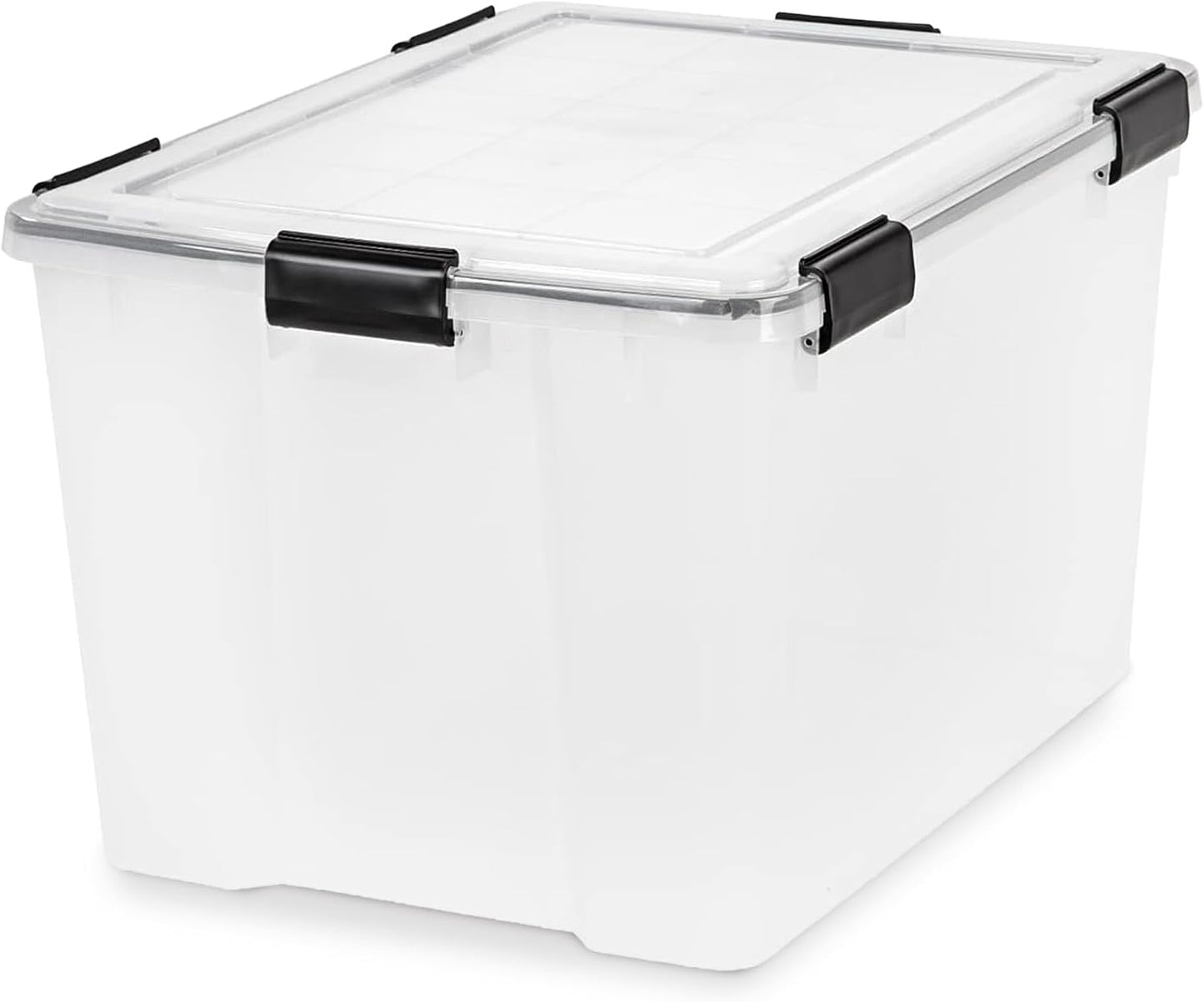 IRIS USA Storage Bins with Lids, WeatherPro Wheeled 106 Qt, Plastic, 3 Pack | Weather-tight gasket, wheels, and secure latches protect camping gear, tools, holiday décor, clothing, and documents.