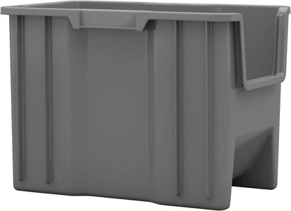Akro-Mils 13018 Stak-N-Store Stackable Storage Bins, Heavy Duty Garage Storage Containers, Open Front Plastic Organizer for Tools, Shelves, Closet Organizer, 17-1/2" x 16-1/2" x 12-1/2", Clear, 2-Pack