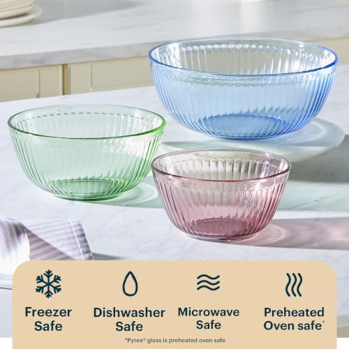 Pyrex Colors Tinted (Full Set) Sculpted Tinted Glass Mixing Bowls