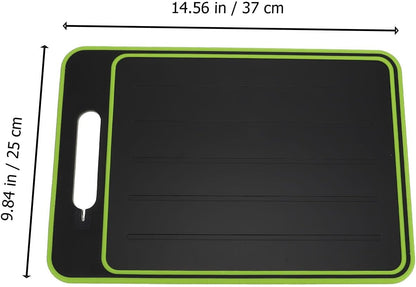 VICASKY Double-sided Cutting Board Mat for Meat and Vegetables, Anti-skid Thawing and Kneading Board, Black-green Square Chopping Panel for Kitchen Food Prep