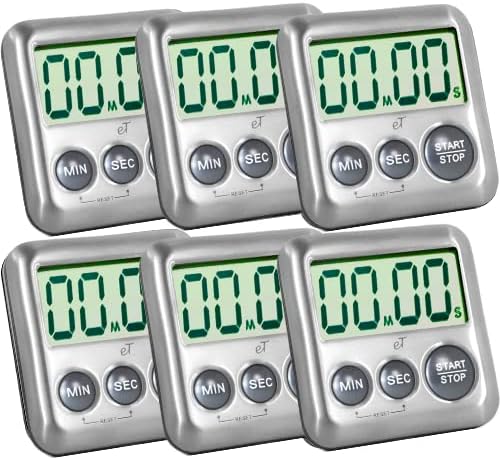 Elegant Digital Kitchen Timer Stainless Steel - Loud Alarm Model eT24 Plum