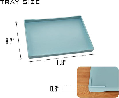 White Serving Tray (13.5 x 9.6 inch) for Serving Accessory, Elegant & Stackable Plastic Tray for Spa, Coffee, Drinks, Tea, Bar, Party, Seasoning, Perfume and Display Use.