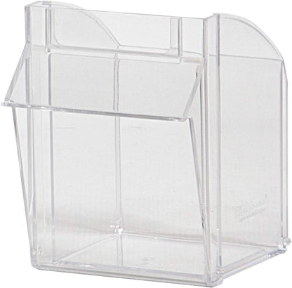 Akro-Mils TiltView Plastic Storage Cabinet with 6 Tilt Out Bins, Horizontal Organizer, Teacher Toolbox, and Office Supply Organizer, 23-5/8" W x 3-1/2" H x 3-3/4" D, Stone