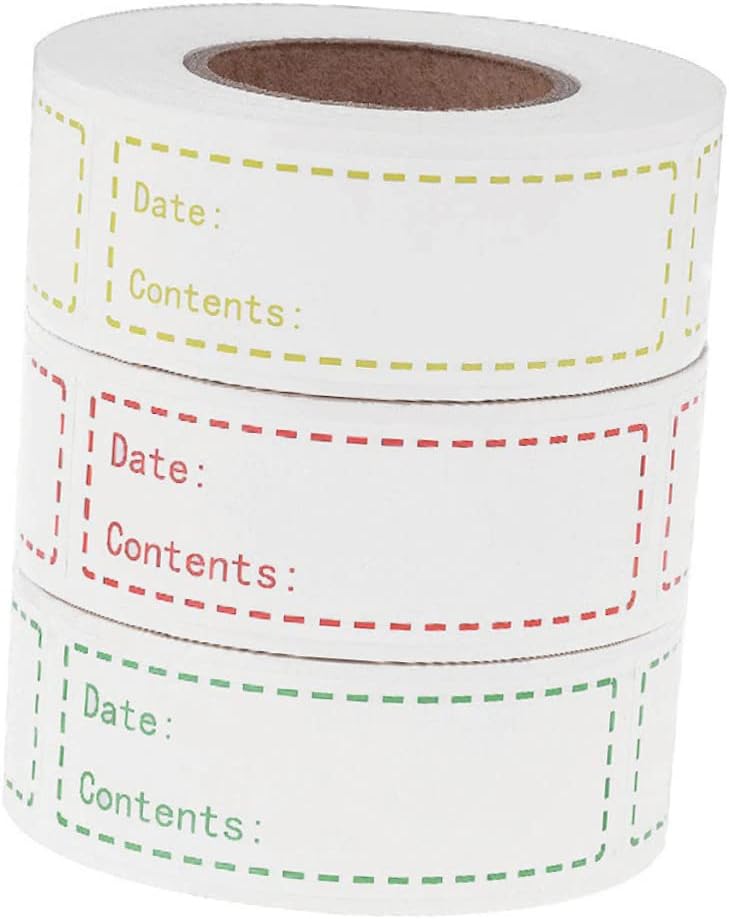 Lurrose 2rolls Natural Food Stickers for Boys and Girls DIY English Record Date Labels for Containers Kitchen