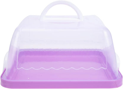 Cake Carrier with Lid and Handle Cake Stand Cupcakes Transport Storage Containers Holder Two Sided Base for Pies Cookies Muffin Pizza Nuts Fruit Dessert Christmas Presents Plastic Cover