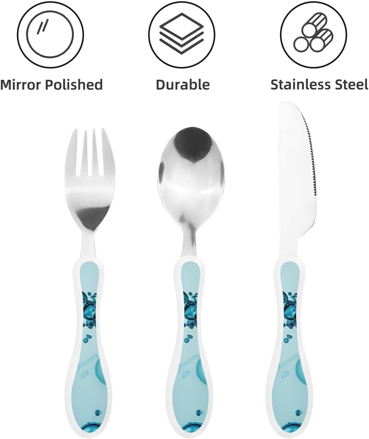 3-Piece Kids Silverware Set With Storage Case, Stainless Steel Reusable Children Safe Knife Spoon Fork Set Butterfly On Beautiful Flower Children Flatware Set For Kids Lunch Box