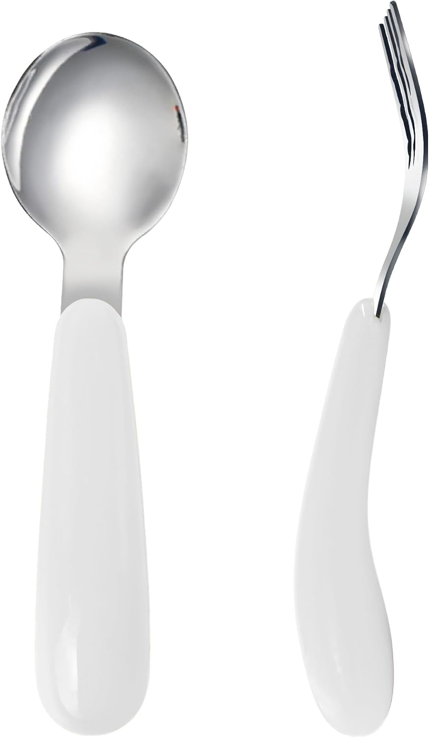 VANRA 2 Pieces Toddler Fork and Spoon Set with Travel Case 18/8 Stainless Steel Toddler Utensils Kids Silverware Children Flatware Child Cutlery Set for School Lunch Box (Blue)