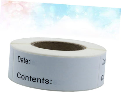 Ciieeo 1roll English Record Date Stickers Self-Adhesive Pastes for Kitchen Organization for Food Storage and Crafting Easy to Use Natural Unique Design