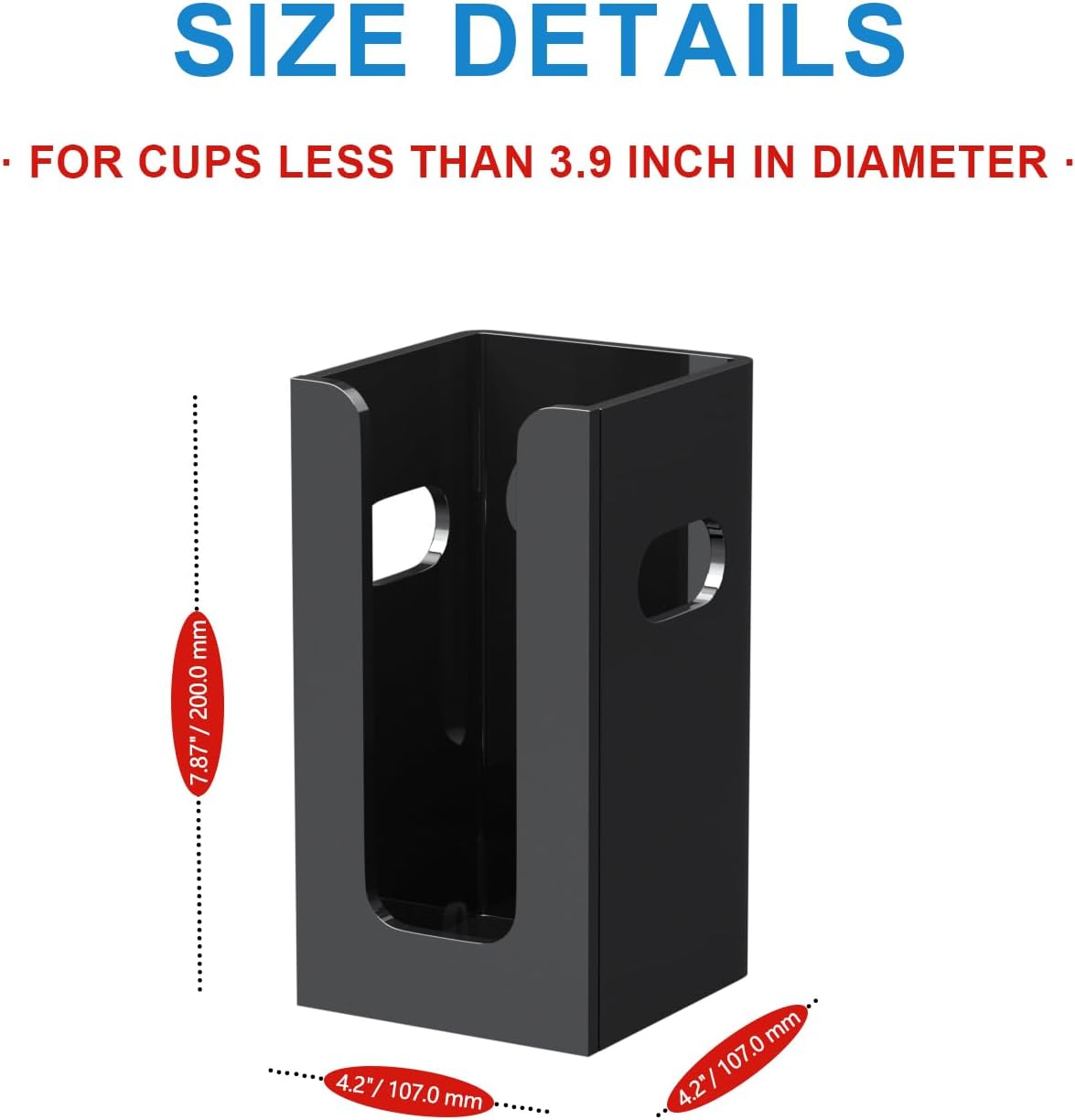 WINFFOR Disposable Cup Organizer Dispenser - 2 Compartments Clear Acrylic Cup and Lid Holder with Handles Plastic Cup Dispenser Countertop Paper Cup Holder for Coffee Bar House Party Essentials
