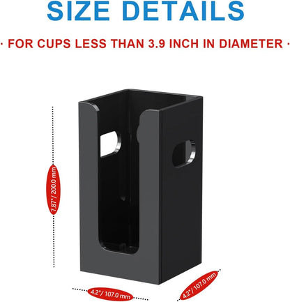 WINFFOR Disposable Cup Organizer Dispenser - 2 Compartments Clear Acrylic Cup and Lid Holder with Handles Plastic Cup Dispenser Countertop Paper Cup Holder for Coffee Bar House Party Essentials