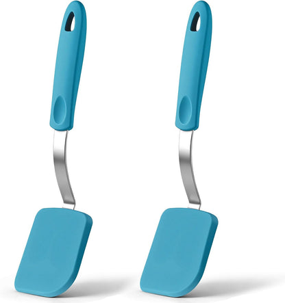 2Pcs Mini Silicone Cookie Brownie Spatula, Solid Flat, Khaki