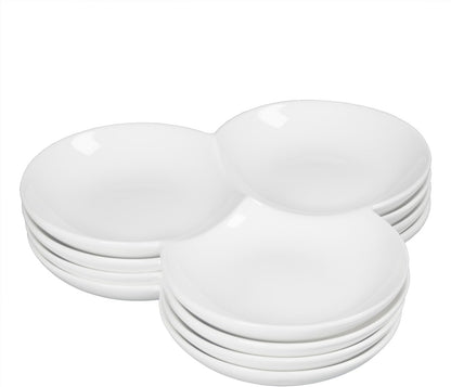 4 Pieces Chip and Dip Serving Set Ceramic Divided Serving Trays Platters Chip and Dip Bowl Compartment Cheese Ball Serving Dish Dumpling Plate for Party Appetizers Snacks Veggies, 7.1 Inch