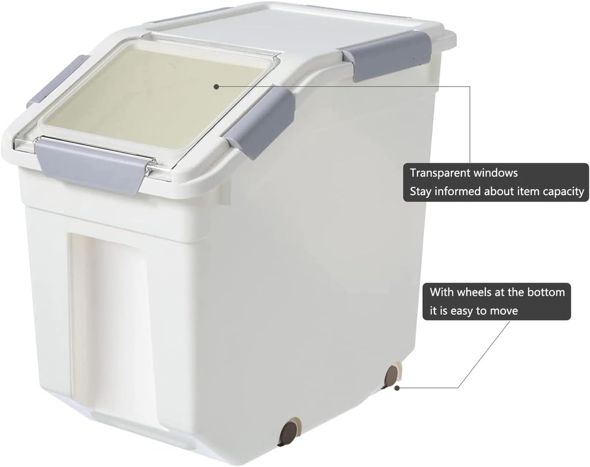 CITY BABY 2 Pack Airtight Flour Storage Container With Scoop,Dry Food, Sugar, Baking Supplies,Rice Container Set -BPA Free- Pet Food Storage Container,Dog Cat Birds Food Bin(13LB)
