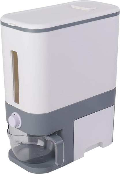 Sooyee 22 Lbs Rice Dispenser with Measuring Cup, Large Food Storage Container for Rice, Corn, Soybean & Oatmeal, Airtight, Moisture Proof