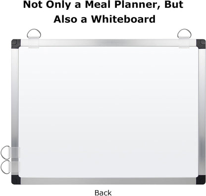 EAONE Weekly Meal Planner & Whiteboard for Wall Double-Sided, 16 x 12 IN Magnetic Dry Erase Menu Board for Kitchen/Food Calendar/Grocery Shopping Lists, with 8 Markers & Eraser & 4 Magnets