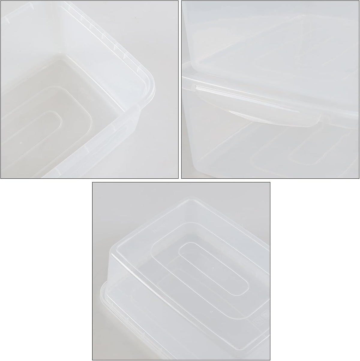 2 Packs 16 L Pizza Dough Proofing Box with Latching Lid, Clear