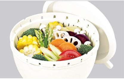 Easy Fruit Vegetable Salad Cutter Bowl, Multi-Function Kitchen Colander Strainer Double Layered Rotatable