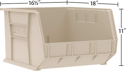 Akro-Mils 30270 AkroBins Plastic Storage Bins, Space-Saving Stackable Bins for Garage, Pantry, Craft Organization, 18" x 16" x 11", Clear, 3-Pack