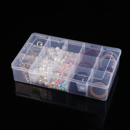 2 Pcs 8 Grids Clear Organizer Box Plastic Storage Container with Adjustable Dividers for Electronics Jewelry Beads Art DIY Crafts Fishing Small Parts