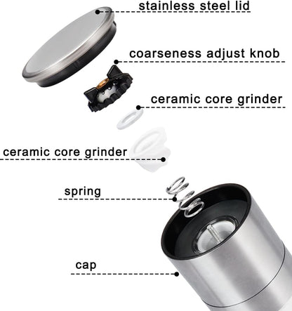 Gulex Salt and Pepper Grinder Set Pepper Mill Salt Shaker Refillable