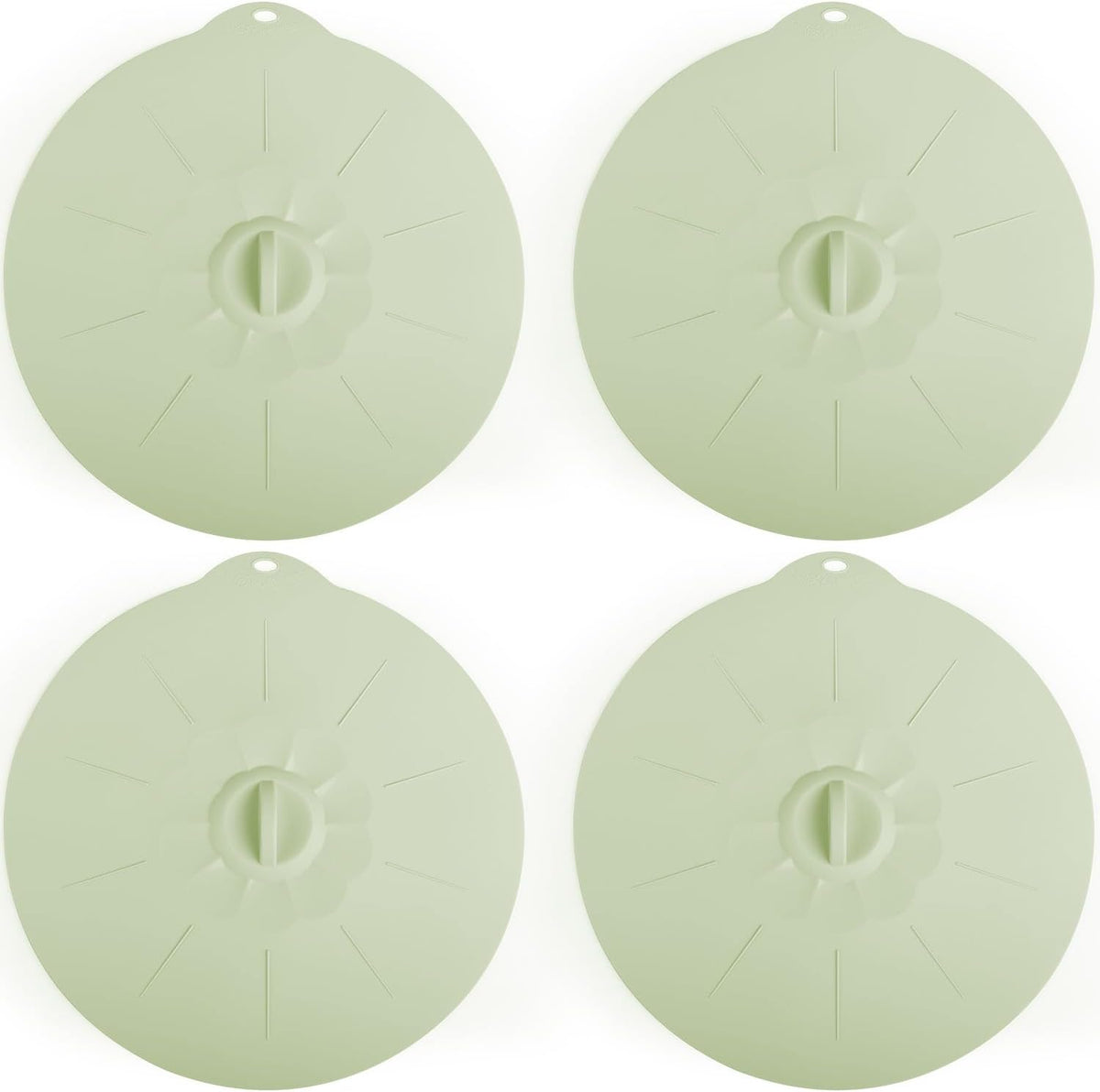 4 Pack 9.4" Silicone Lids for Cups Bowls Plates Pans, Microwave Splatter Cover, Kitchen Containers Lids Cover for Food Storage,Light Green Large
