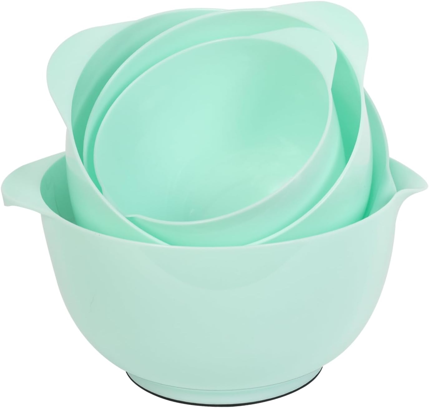 BoxedHome 4.5 Quart Large Plastic Mixing Bowls, Microwave Safe Mixing Bowl Set with Pour Spout, Nesting Bowls for Space Saving Storage(Violet Blue)