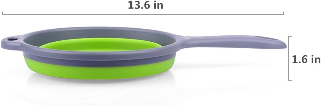 ZOER Kitchen Foldable Pasta Strainers,Collapsible Colanders with Handles,Space-Saver Folding Silicone Strainers Colander,Capacity of 2 quart (Green)