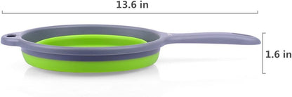 ZOER Kitchen Foldable Pasta Strainers,Collapsible Colanders with Handles,Space-Saver Folding Silicone Strainers Colander,Capacity of 2 quart (Green)