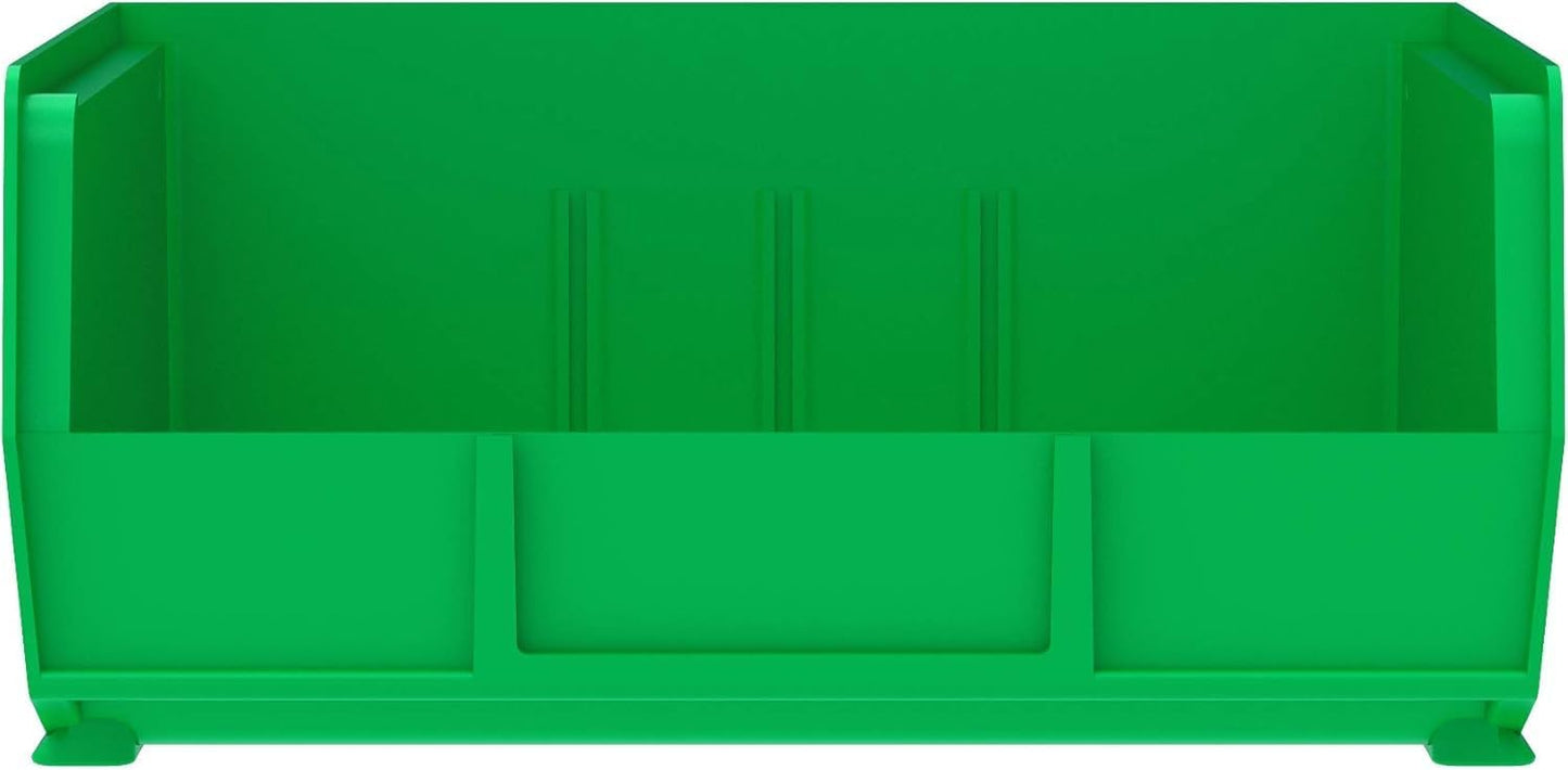 Akro-Mils 30235 AkroBins Plastic Storage Bins, Space-Saving Stackable Bins for Garage, Pantry, Craft Organization, 11" x 11" x 5", Clear, 6-Pack