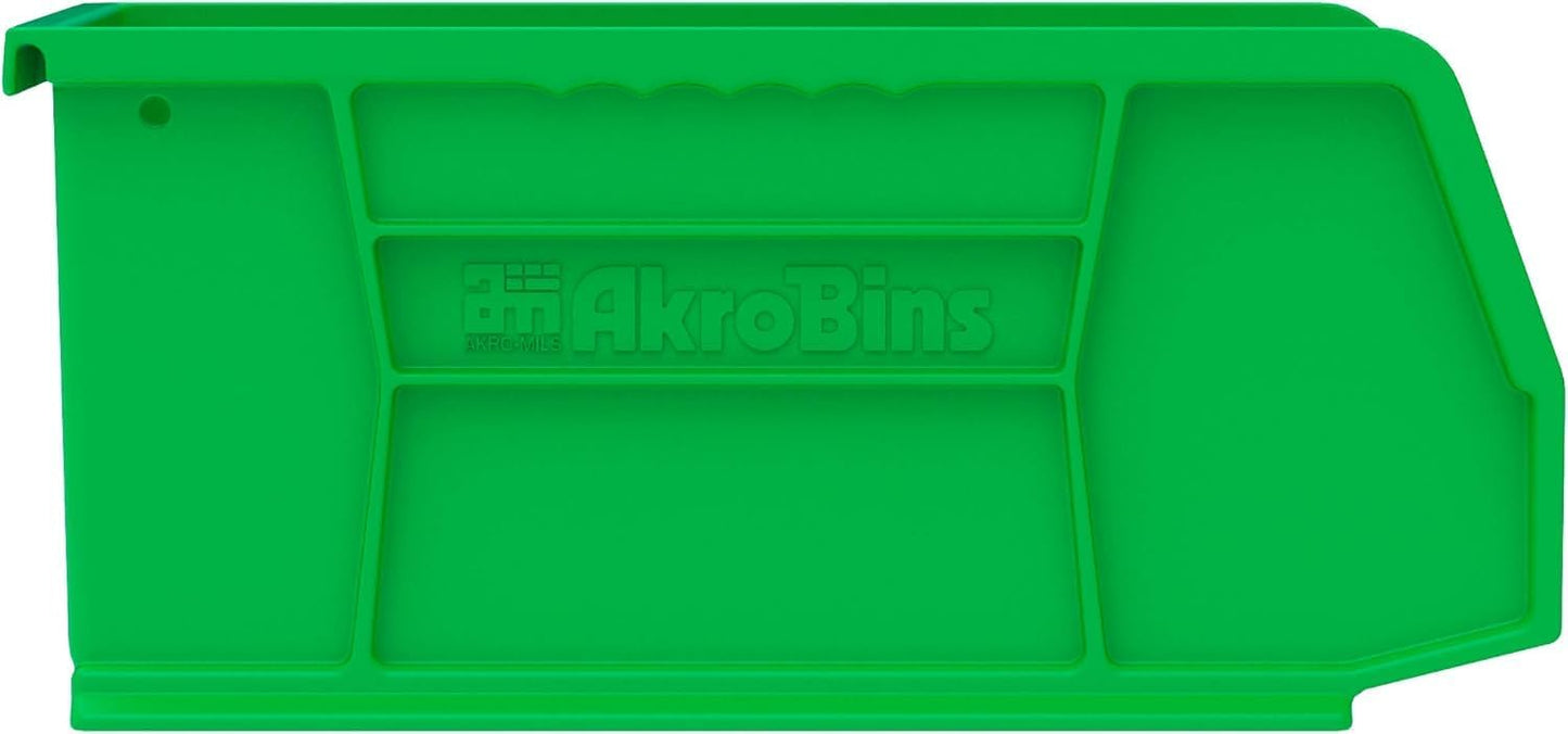 Akro-Mils 30230 AkroBins Plastic Storage Bins, Space-Saving Stackable Bins for Garage, Pantry, Craft Organization, 10.5 "L x 5.5 "W x 5"H, Blue, 12-Pack