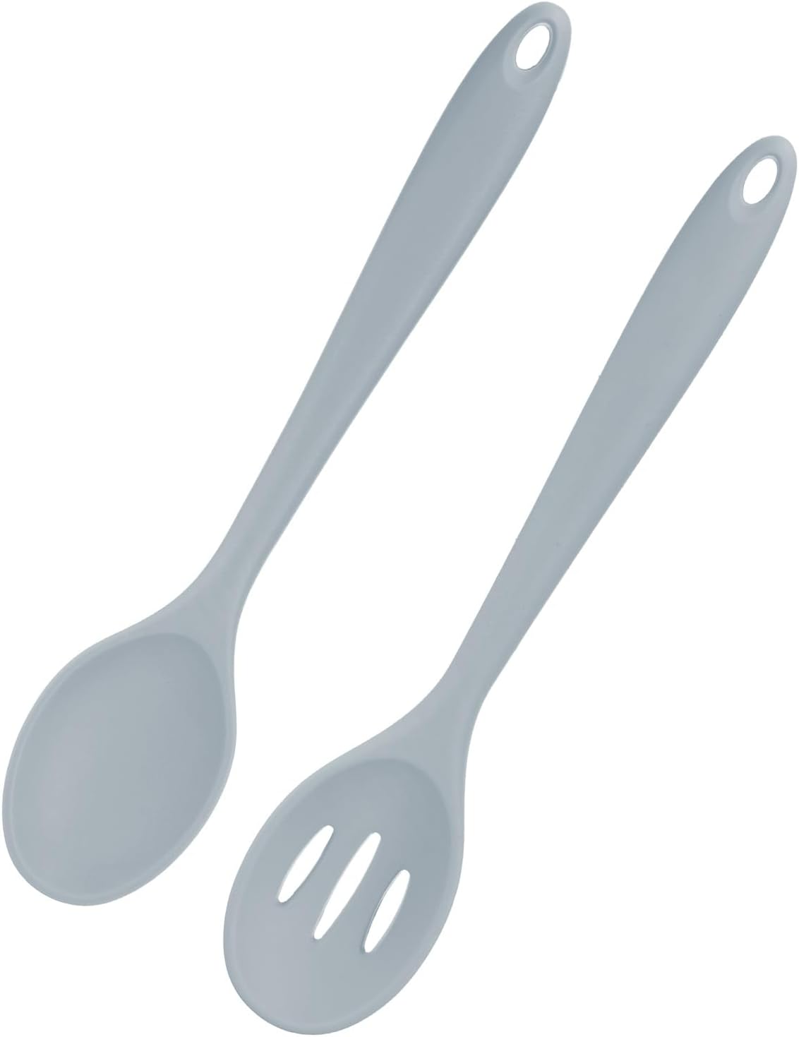 M METERXITY 2-Pack Silicone Cooking Spoons, 10.6" Mixing Nonstick Slotted and Solid Serving Spoons, Heat Resistant Utensils for Kitchen/Cooking/Baking/Stirring