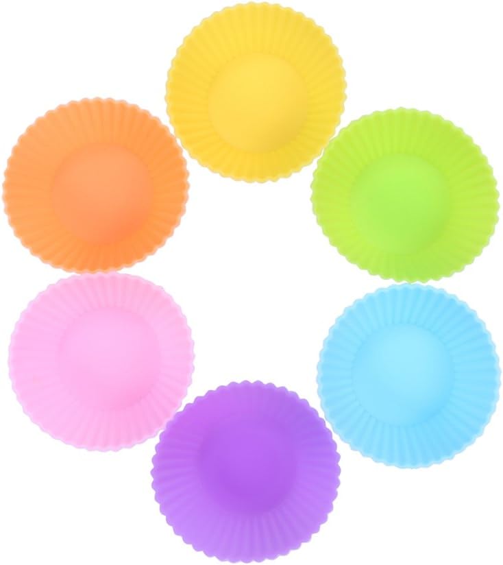 Mini Muffin Pan - Reusable Silicone Cupcake Molds 2in 24 Pack - Small Baking Cups Truffle Cake Pan Set Nonstick in 6 Colors