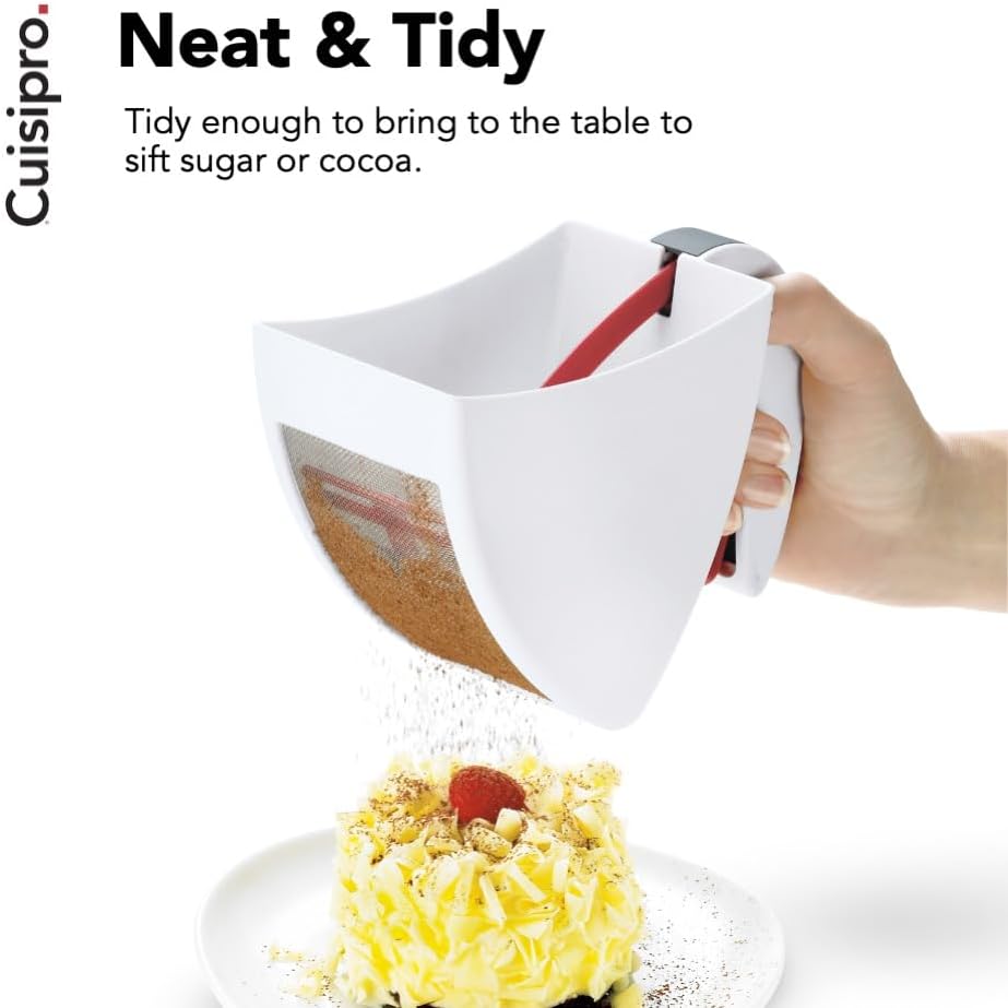 Cuisipro Scoop and Sift Flour Sifter, White, 3 cups, Medium
