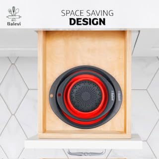 Collapsible Strainers for Kitchen, Green, Set of 2
