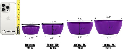 4-Piece Classic Plastic Prep Bowls with Lids, Nesting Plastic Small Mixing Bowl Set for Mixing, Baking, Prepping, Cooking and Serving Food, Microwave and Dishwasher Safe (Yellow)