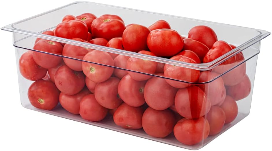 Restaurantware-2.5 Inch Deep Food Pans, 1 1/6 Size Commercial Food Storage Container - Freezable, Break-Resistant, Clear Plastic Cold Pans, Dishwashable, For Kitchens, Restaurants, Or Cafeterias