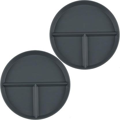 Portion Control Plate 2 Pack 9" Unbreakable Divided Plates,3 Compartment Dinner Plates, Reusable Plate Weight Loss for Adults, Color Black