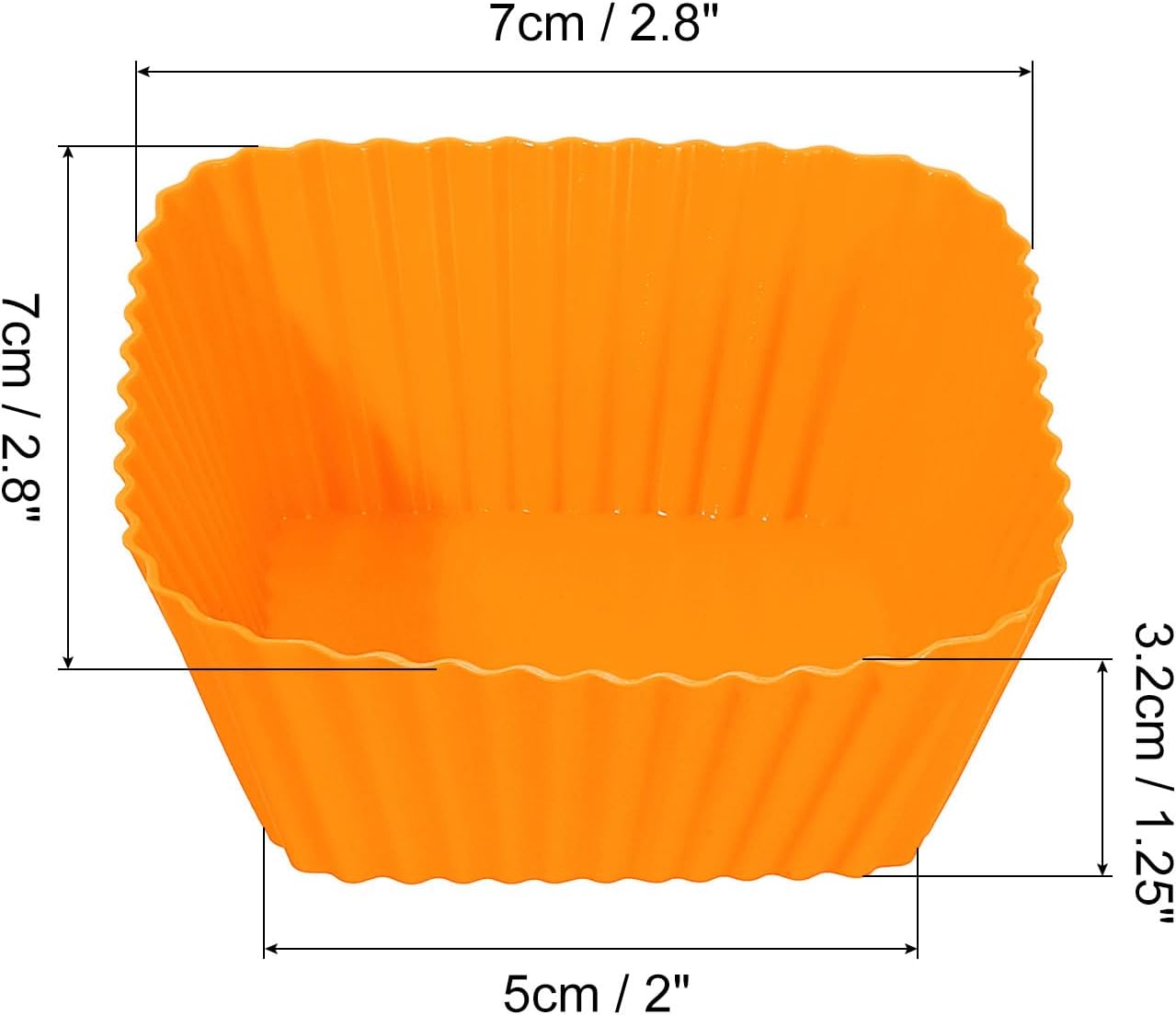 uxcell 18Pcs Silicone Cupcake Baking Cups, Silicone Muffins Liners Non-Stick Square Baking Cups, for Cooking Eggs Baking Muffins and Make a Cake(Pink)