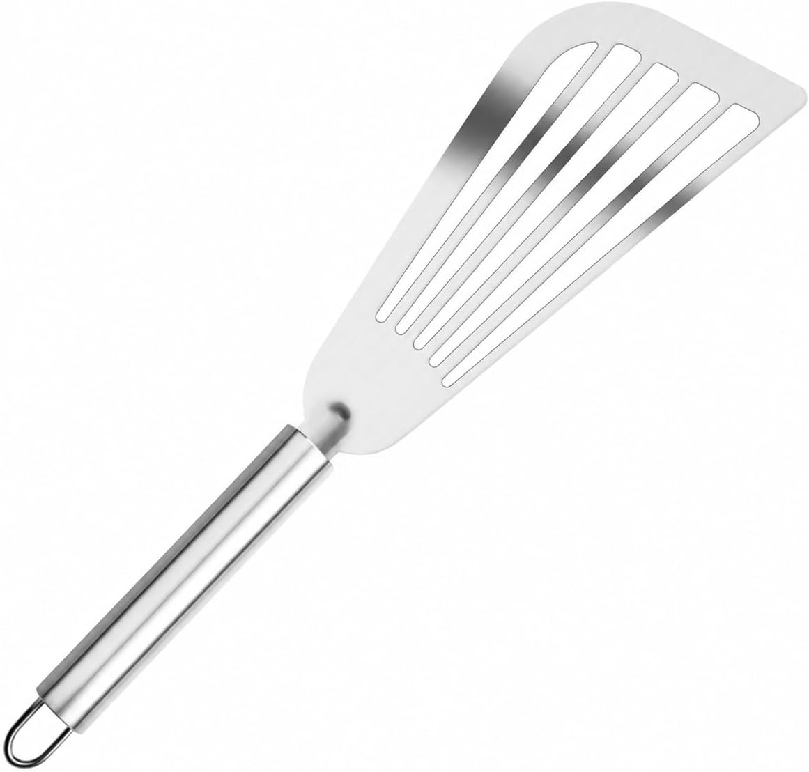 Nonstick Fish Spatula With Silicone Edge, FENGCHEN Silicone Fish Spatula, Heat-Resistant Fish Turner Spatula,Fish Spatulas For Cooking, For Scrapping, Flipping, Frying, Turning Foods (Silver)