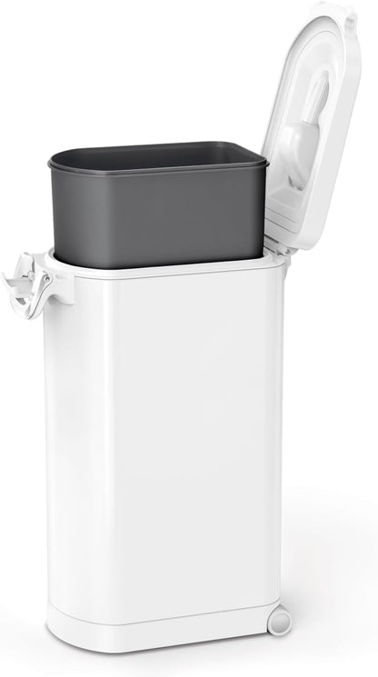 simplehuman 25 Liter, 27 lb / 12.2 kg Medium Pet Food Storage Container for Dog Food, Cat Food, and Bird Feed, Alloy Steel, Matte Black