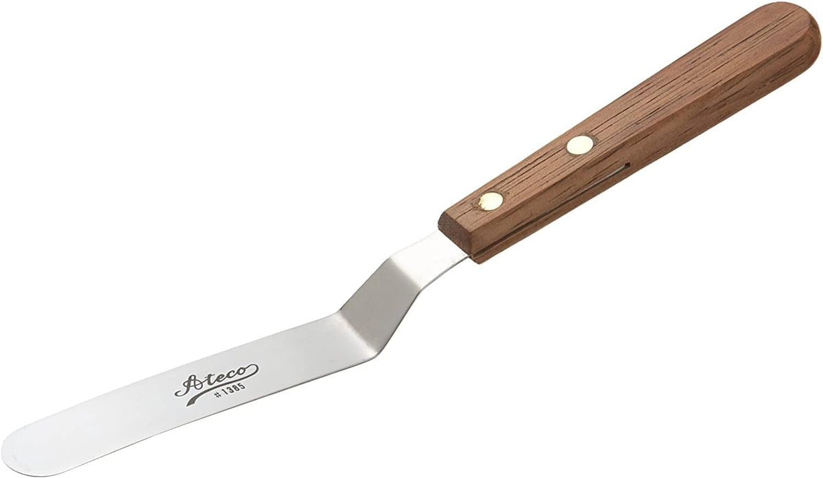 Ateco 1385 Spatula Icing Frosting Spreader Decorating Tool - Wood Handle, 2-Pack