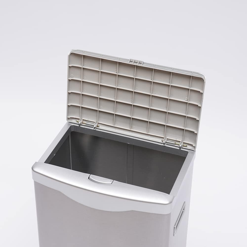 Auto Rice Dispenser Container, Stainless Steel Rice Dispenser, 15kg/33lb Large Capacity Automatic Rice Storage Container Kitchen Rice Dispenser Countertop, Silver