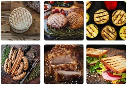 Kitchen Tools Heavy Duty Cast Iron Grill Press Burger Press Bacon Press Barbecue Press Meat Press Burger Smasher Griddle Press Round Flat Press with Anti Scalding Wooden Handle (6INCH)