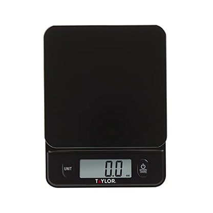 Taylor Digital Kitchen Food Scale with Black Glass Top - 11 lb Max Capacity